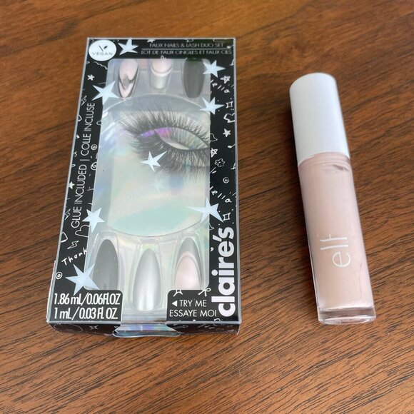 Elf Hydrating Camo Concealer + Claire's Faux Nails & Lash Duo Set Sz OS NWT - Picture 7 of 7